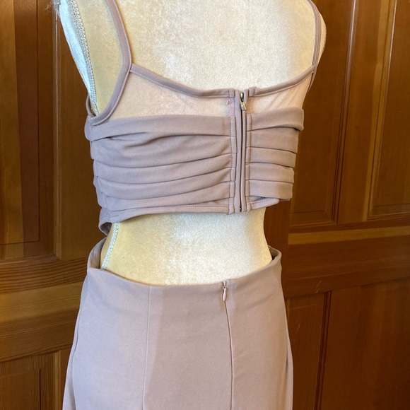 Ruched Crop Cami Top & Split Skirt Set. - Picture 3 of 15